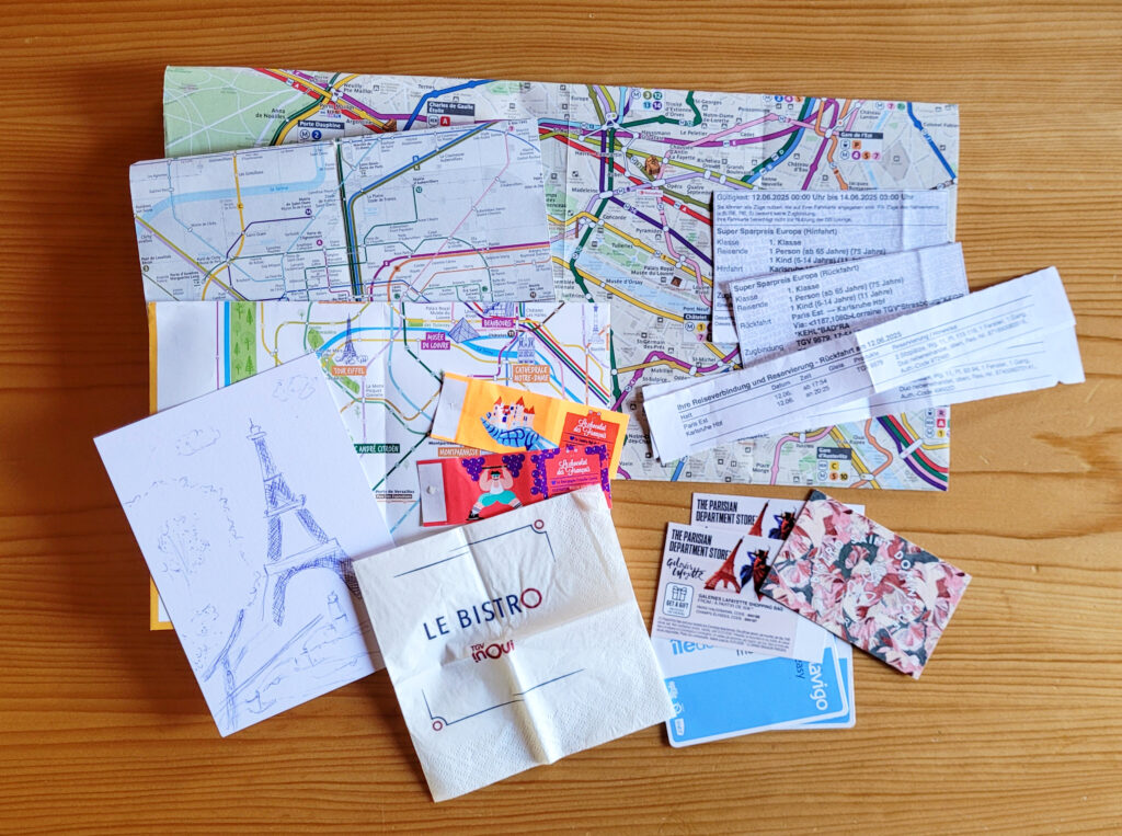 Paris-Utensilien Gesammelte Utensilien für Ephemera